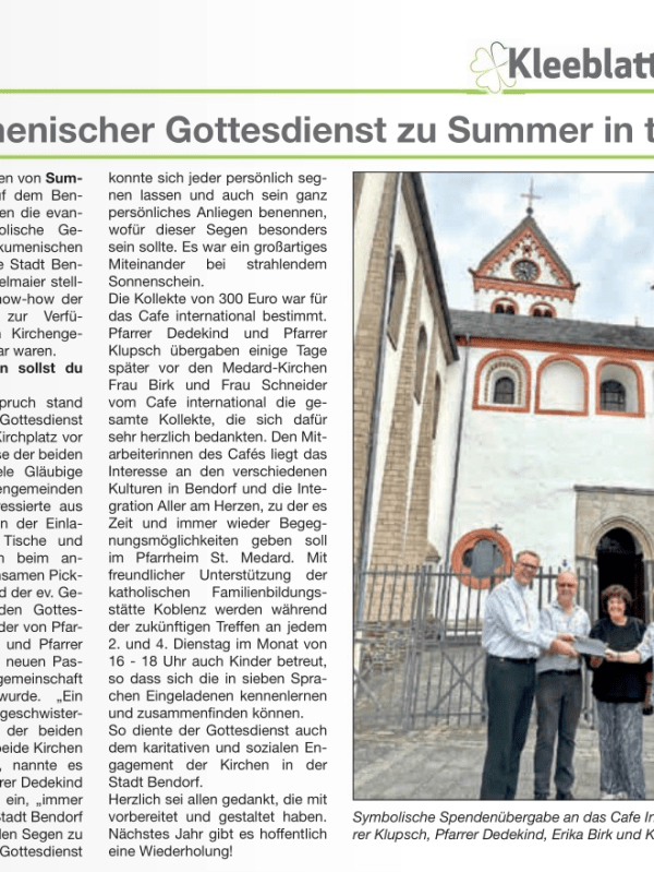 Ökumenischer Gottesdienst zu Summer in the City